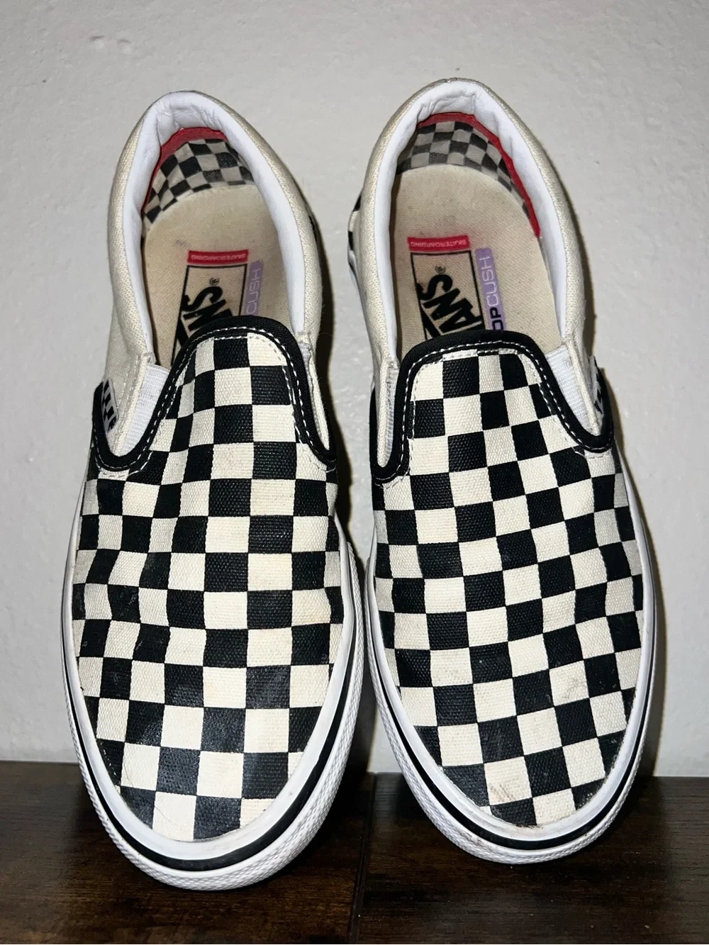 Vans PopCrush Checkered slip on skate shoe M7
